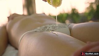 Guy Massages Then Ass Fucks Brunette Gf