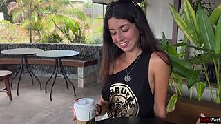 Crazy cumwalk in starbucks involves blowjob in public toilet