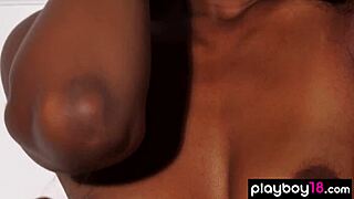 Skinny Ebony Ballerina Stripping!