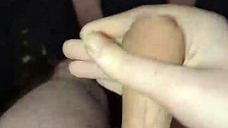 Masturbating my big cock in the pouring rain