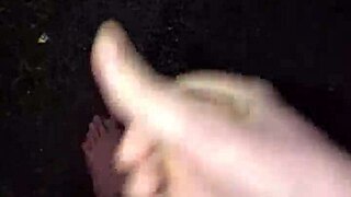 Masturbating my big cock in the pouring rain