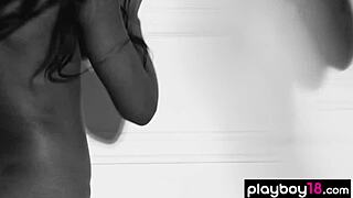 Skinny Ebony Ballerina Stripping!