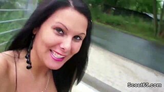 German teen in public outdoor gathering