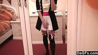 Is this sexy Caribbean pirate girl stripping for you on cam? Watch her undress.