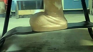 Big Hankeys uses huge dildo on bouncy sex chair for anal pleasure!
