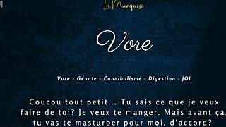 French audio porn with giantess giving explicit jerk off instructions in Vore