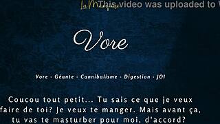 French audio porn with giantess giving explicit jerk off instructions in Vore