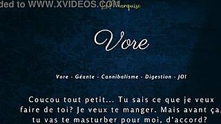 بورن صوت فرنسي مع عملاقة تعطي تعليمات استمناء صريحة في فور