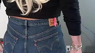 Beautiful Tanned Woman Wearing Sexy Shorts With Tan Lines