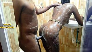 Rough Shower Sex With Ebony Girlfriend?