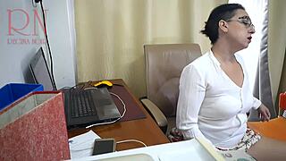 Man, my sexretary got nailed by dildo on office cam, oops!