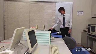 Japanese New Employee Yui Watanabe Relieves Stress with Creampie Action