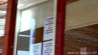 wild milf sarah jane flashes chubby body outdoors. catch her naughty public play!