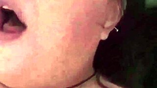 Kandy Kane performs homemade blowjob with deepthroat on big tits