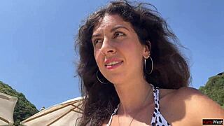 walking with hot cum on my face on a public beach full of people - cumwalk