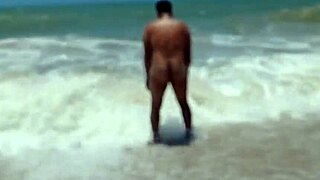 Macho alpha fiercely fucks and cums on the beach