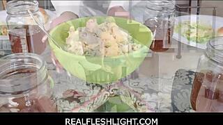 intriguing freeuse family group sex with kylie kingston, kenna james, and rion king after dinner