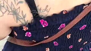 I follow and lift the skirt of that sexy woman on the street.