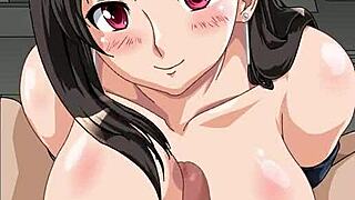 hentai girlfriend with big tits gets blowjob cum in mouth facial creampie