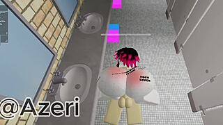 I fucked my friend in a public bathroom with her big ass and monster cock