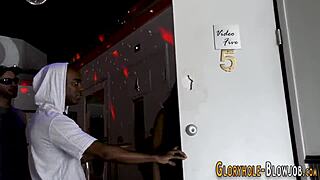 Dirty skank blows hard black dick 😈