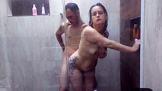 sharing the bathroom with my friend's curvy latina wife