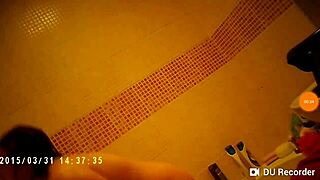 Spy cam catches nude tits in steamy shower action!