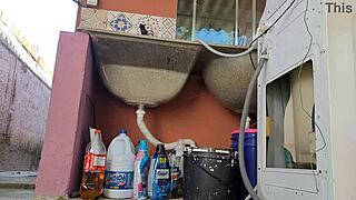 I paid the repair guy with my ass while hubby’s out!