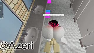 I fucked my friend in a public bathroom with her big ass and monster cock