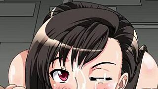 hentai girlfriend with big tits gets blowjob cum in mouth facial creampie