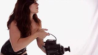 behind the scenes, lingerie-clad lesbians kiss and masturbate in high definition