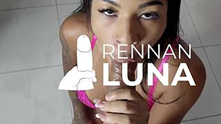 a beautiful brazilian amateur gives a blowjob and takes it in her tight pussy