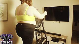 stacxxxs brings nathalie presley late for workout with intense doggystyle