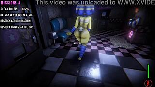 Ankh Bonfie engages in a titty fuck game with her partner, squeezing and sliding around the cock