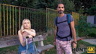 hunt4k dirty girl joins wild outdoor sex act