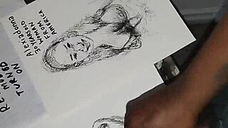 Groping tits and covering them with cum in a wild solo session!