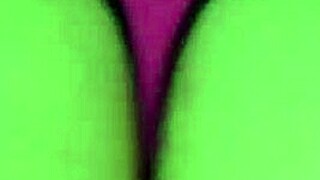 babe tries on panties and thong, shaking her big ass while teasing with pussy lips in free video