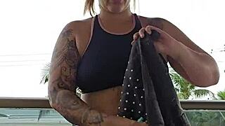 showing my ass on the balcony flashing skirt