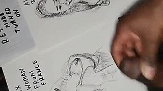 Groping tits and covering them with cum in a wild solo session!