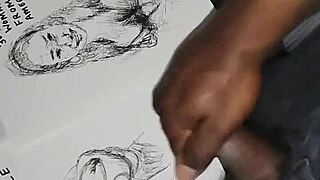 Groping tits and covering them with cum in a wild solo session!