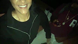 that slut in the park sucks two monster cocks doggystyle