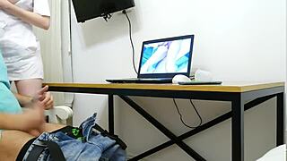 Nurse aids patient with prostate massage for quick cash