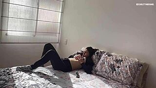 My stepmom caught me watching her touch herself in the closet, now I finger her wet pussy