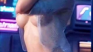 Tracer cosplay in Overwatch hentai, wanna see dildo play and squirting?