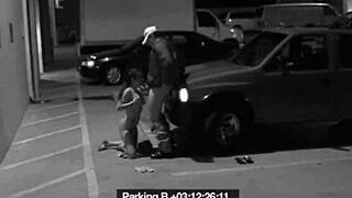 Damn! Slut Blows Security Guard Hard to Dodge Outdoor Fine!