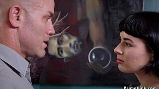 Bald guy dominates step sisters in bdsm roleplay