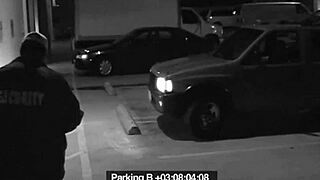 Damn! Slut Blows Security Guard Hard to Dodge Outdoor Fine!