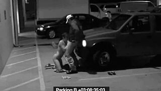 Damn! Slut Blows Security Guard Hard to Dodge Outdoor Fine!