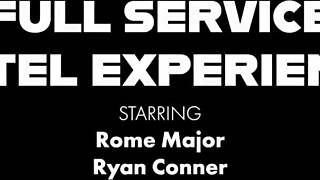 Inked blonde Ryan Conner sucks Rome Major’s dick before getting pounded hard