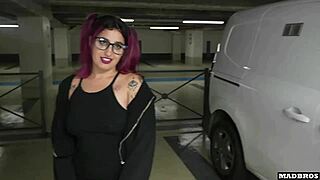 A very slutty chilean gets her big ass pounded in public parking lot